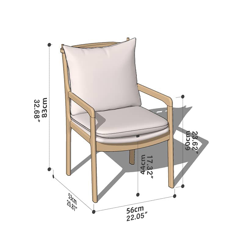 Sleek Mid-Century Modern Chair with Orange, Off-White, and Yellow Leathaire - Natural Oak, Cherry, and Light Brown Wood Finish hykmq-745