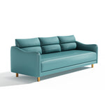 Stylish Techno Fabric Sofa - Available in Orange, Off White, Khaki, Black, Light Gray, and Dark Blue with Wood Accents qm-16