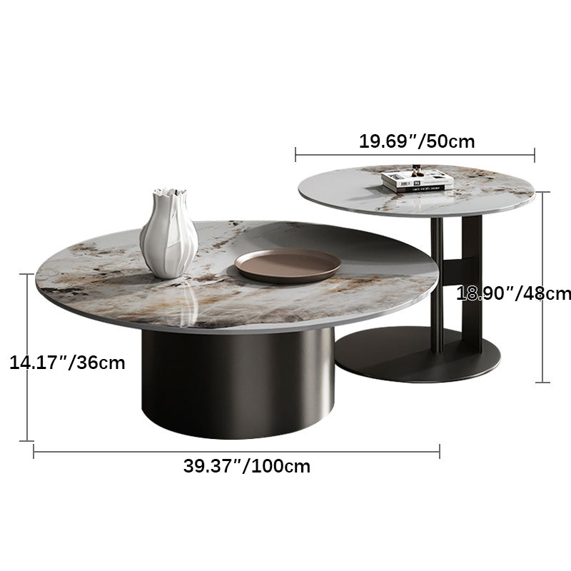 Sleek Sintered Stone & Stainless Steel Tea Table - Modern Design for Elegant Living Spaces fdl-2599