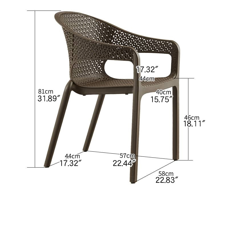 Sleek Modern Chair: Brown Black PVC with Galvanized Steel Frame and PE Rattan Detailing zy-149