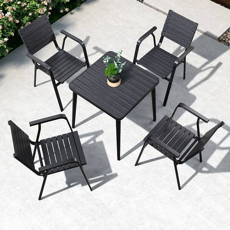 Durable Black WPC Table with Sleek Modern Design for Outdoor and Indoor Use zy-034