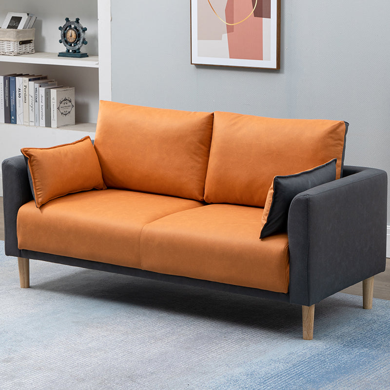 Stylish Multi-Color Techno Fabric Sofa with Wooden Accents – Brighten Your Living Space yr-121