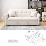Elegant White Pine Wood Sofa with Premium Cotton-Linen Upholstery fwlp-934