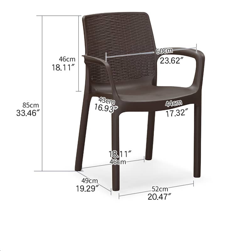 Sleek Modern Chair: Brown Black PVC with Galvanized Steel Frame and PE Rattan Detailing zy-149