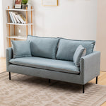 Stylish Mint Green & Dark Blue Sofa with Techno Fabric for Modern Living Rooms qm-5