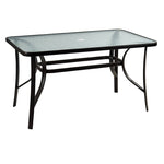 Stylish Modern Table with Black Glass Top and Durable Brown Steel Frame zy-268