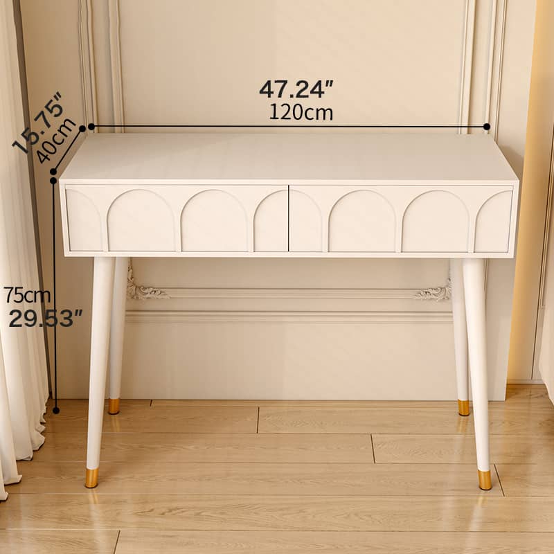 Elegant White Modern Makeup Vanity Table with Mirror and Storage Drawers fel-2022