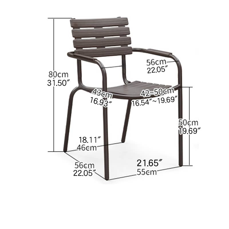 Sleek Modern Chair: Brown Black PVC with Galvanized Steel Frame and PE Rattan Detailing zy-149