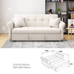 Elegant White Pine Wood Sofa with Premium Cotton-Linen Upholstery fwlp-934