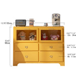 Stylish Pink Solid Wood Cabinet with Tempered Glass Display Shelves hyj-2298