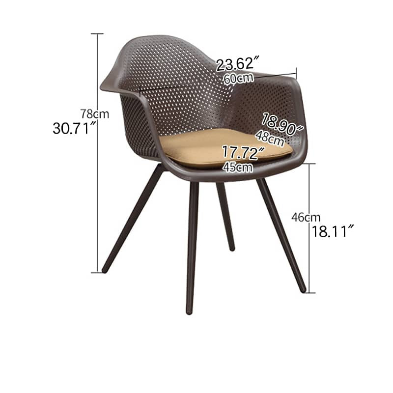 Sleek Modern Chair: Brown Black PVC with Galvanized Steel Frame and PE Rattan Detailing zy-149