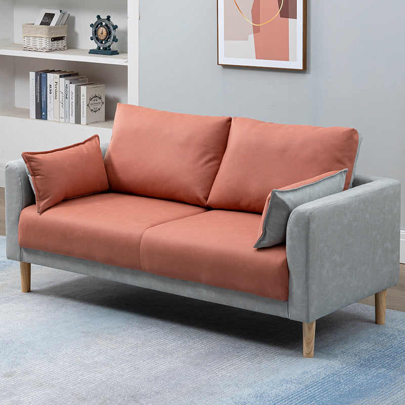 Stylish Multi-Color Techno Fabric Sofa with Wooden Accents – Brighten Your Living Space yr-121