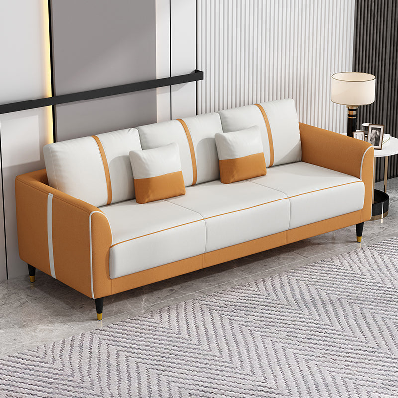 Contemporary Sofa Collection - Brown, Orange, Mint Green, Blue, Gray & Off-White in Wood & Techno Fabric yr-122