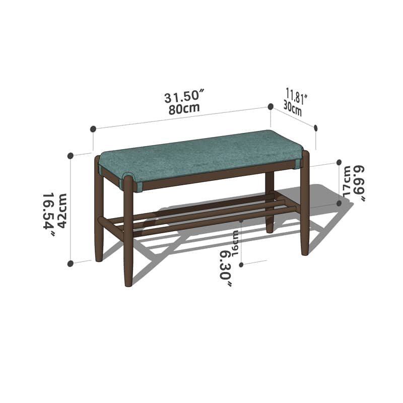 Handcrafted Green Stool in Natural Wood with Cotton Linen Upholstery - Multiple Color Options Available hykmq-744