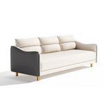 Stylish Techno Fabric Sofa - Available in Orange, Off White, Khaki, Black, Light Gray, and Dark Blue with Wood Accents qm-16