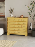 Stylish Pink Solid Wood Cabinet with Tempered Glass Display Shelves hyj-2298