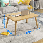 Elegant Solid Wood Tea Table – Modern White, Natural, & Black Design fxjc-919