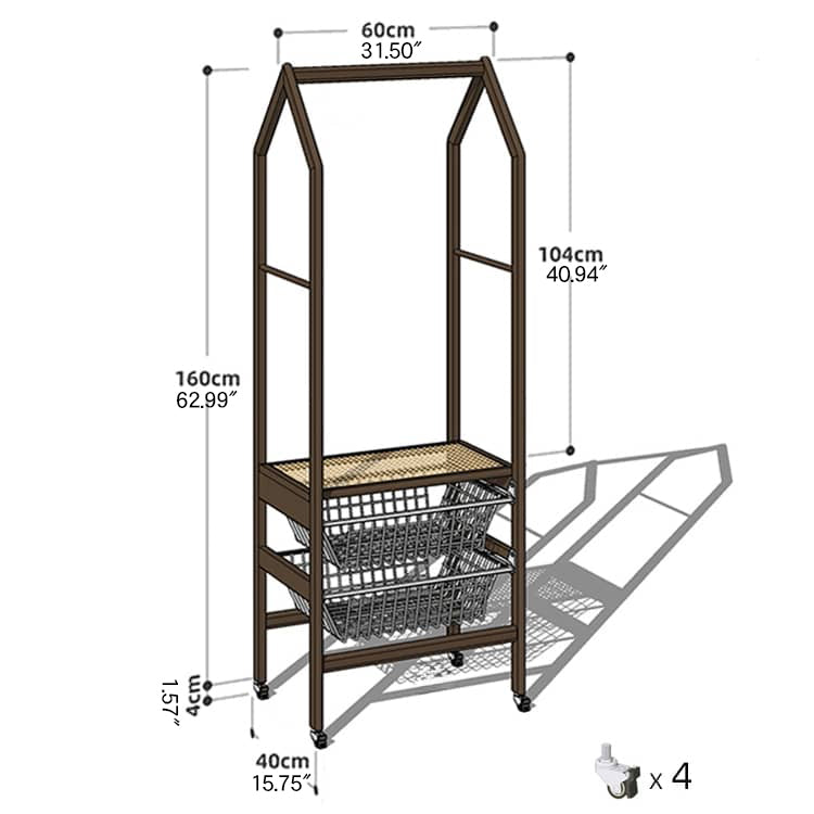 Luxurious Natural Cherry Wood & Metal Coat Hanger with Elegant Rattan and Nylon Options hykmq-765