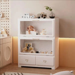 Stylish Pink Solid Wood Cabinet with Tempered Glass Display Shelves hyj-2298