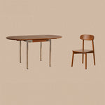 Elegant Cherry Wood Dining Chair with Rattan and Faux Leather Finish fpmxm-2772