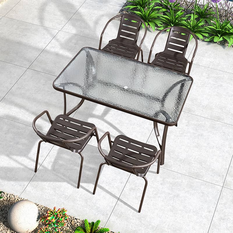 Stylish Black PE Rattan Table with Durable Galvanized Steel Frame zy-027-1