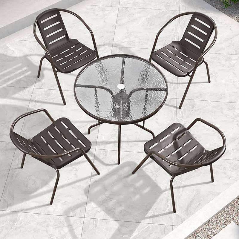 Stylish Black PE Rattan Table with Durable Galvanized Steel Frame zy-027-1