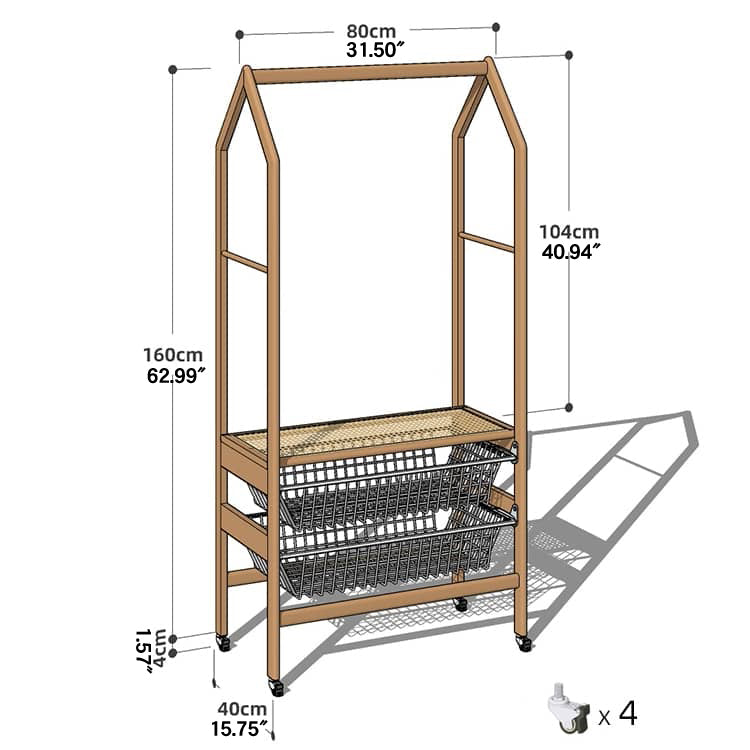 Luxurious Natural Cherry Wood & Metal Coat Hanger with Elegant Rattan and Nylon Options hykmq-765