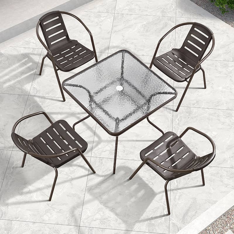 Stylish Black PE Rattan Table with Durable Galvanized Steel Frame zy-027-1