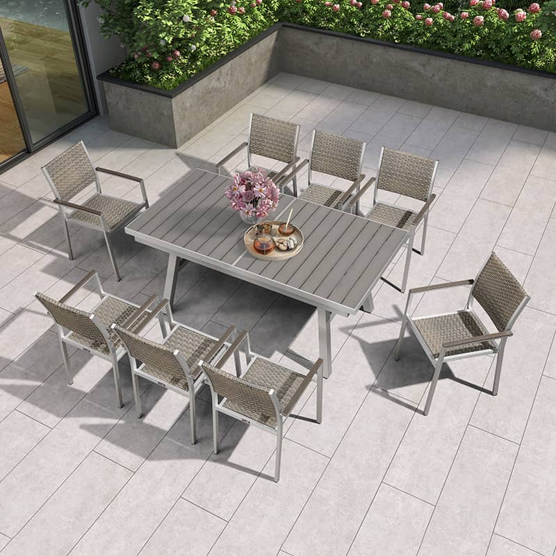 Shop Durable Gray WPC Aluminum Alloy Table – Perfect for Modern Outdoor Spaces zy-036