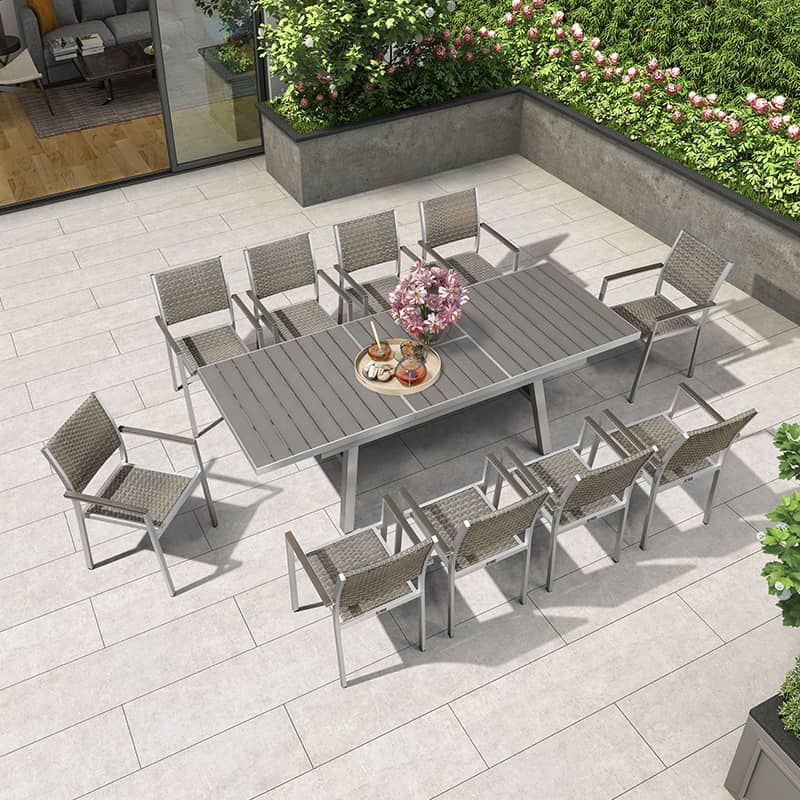 Shop Durable Gray WPC Aluminum Alloy Table – Perfect for Modern Outdoor Spaces zy-036