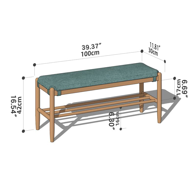 Handcrafted Green Stool in Natural Wood with Cotton Linen Upholstery - Multiple Color Options Available hykmq-744