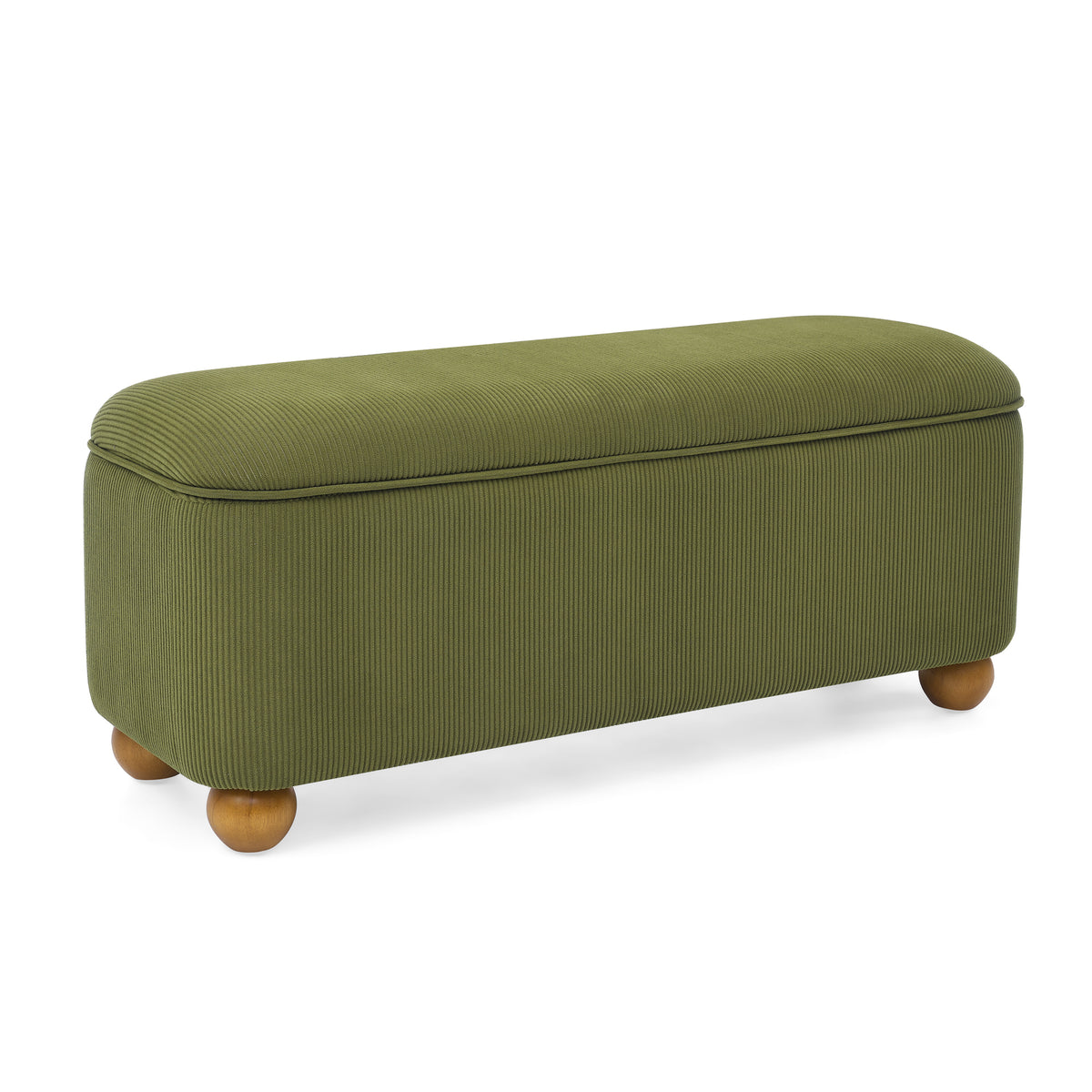 Flannelette Fabric Storage Ottoman bench, cushioned bed end Ottoman bench with storage and seat, suitable for bedrooms, living rooms, and entrance passages-GREEN(41.73"*15.55"*17.71") W487P202261-djyc