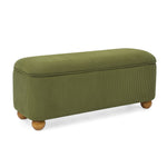 Flannelette Fabric Storage Ottoman bench, cushioned bed end Ottoman bench with storage and seat, suitable for bedrooms, living rooms, and entrance passages-GREEN(41.73"*15.55"*17.71") W487P202261-djyc
