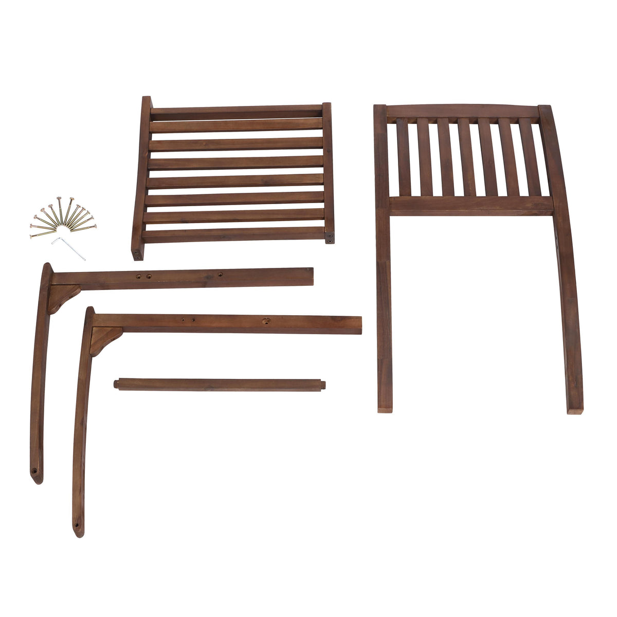 Acacia Wood Patio Dining Chair Set of 2, Solid Wood Indoor Outdoor Comfortable Seat Brown, Modern Farmhouse Chair for Kitchen, Bedroom, Living Room W2640P207939-djyc