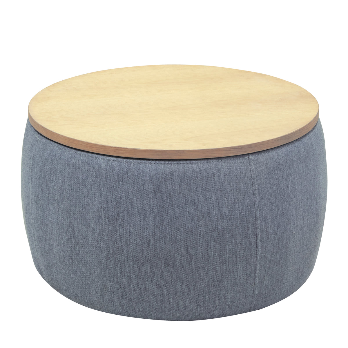 Round Storage Ottoman, 2 in 1 Function, Work as End table and Ottoman, Dark Grey (25.5"x25.5"x14.5") W48735178-djyc