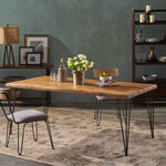 ZION INDUSTRIAL WOOD AND METAL RECTANGULAR DINING TABLE 64486-djyc
