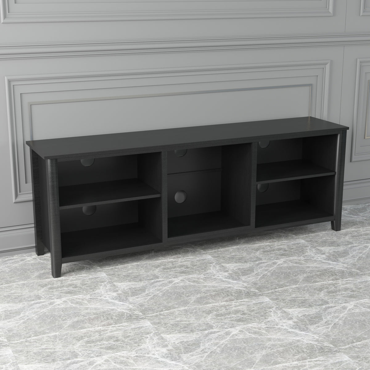 TV Stand Storage Media Console Entertainment Center,Tradition Black W88137231-djyc