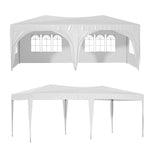 10'x20' Pop Up Canopy Tent with 6 Sidewalls, Ez Pop Up Outdoor Canopy for Parties, Waterproof Commercial Tent with 3 Adjustable Heights, Carry Bag, 6 Sand Bags, 6 Ropes and 12 Stakes, White W2505P151708-djyc