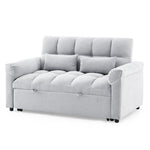 Loveseats Sofa Bed with Pull-out Bed,Adjsutable Back,Light Grey W487109970-djyc