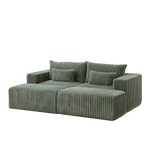 87" Oversized Sectional Lounge Chaise,No Assembly Required,Cloud Plush Loveseat with two Removable Footstool,Fluffy Modern Sleeper Chair for Indoor Living Room Bedroom W834S00334-djyc