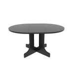 Dining Table for Farmhouse Kitchen 59x43 Inch Expandable Oval Table Top with Removable Leaf Trestle X Shaped Base Black W1347P202405-djyc