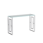 Console Table Stainless Steel Glass,Meal side table silvery Clearbs-02 s W1727P195277-djyc