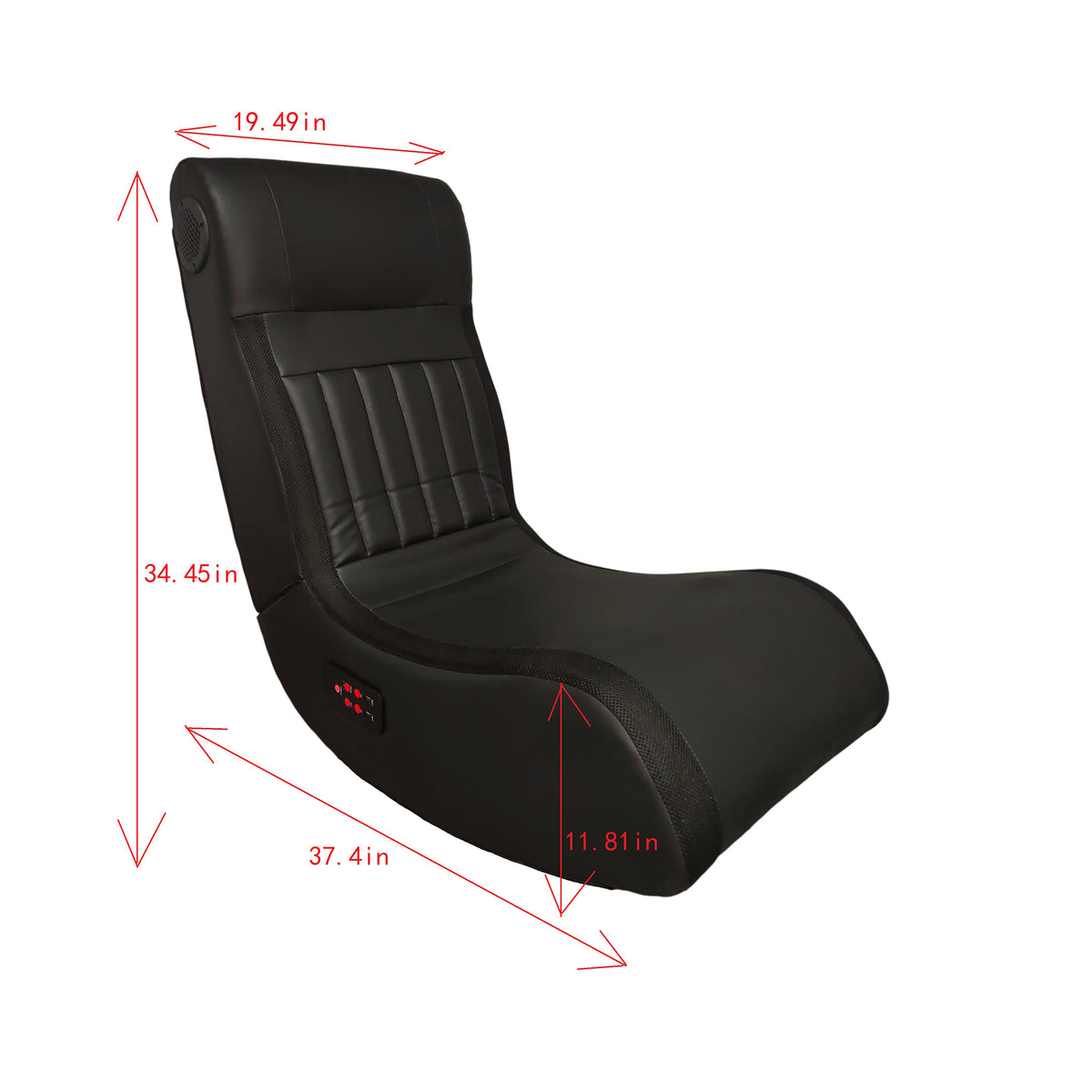 Foldable Gaming Chair With Onboard Speakers, LED Strip Lighting, Bluetooth Music Speakers, Vibration Massage, USB Charging Port W1360119746-djyc