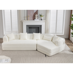 [VIDEO PROVIDED][ New And Upgraded Extended Edition]Modular sofa , modern minimalist style sofa,upholstered ,free combination, round fiber fabric, anti-wrinkle fabric,Dimension exten, creamy-white W2108S00070-djyc