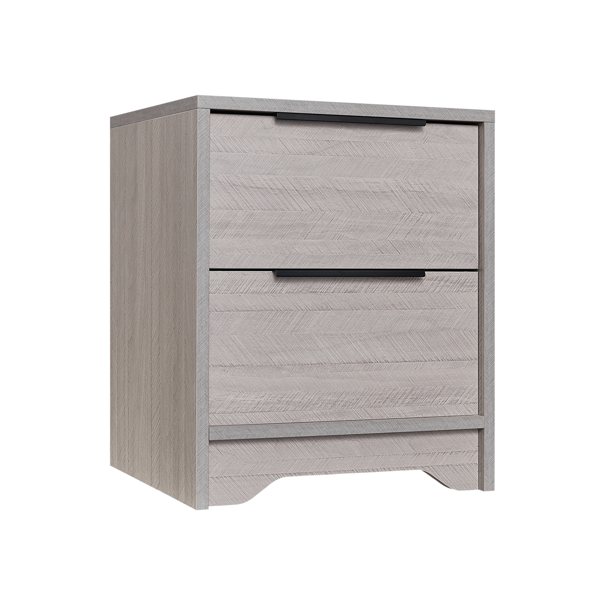 Grey Wooden Nightstand with TwoDrawers for Bedrooms and Other Places. W328127505-djyc