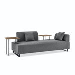 Linen Fabric 3 Seat Sofa with Two End Tables and Two Pillows, Removable Back and Armrest, Morden Style Upholstered 3-Seat Couch for Living Room W487139512-djyc
