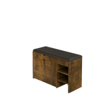 31.49 inch black brown shoe stool, soft cushion, soft and comfortable cushion, can be placed in the door, bedroom and other scenes W1278P185554-djyc