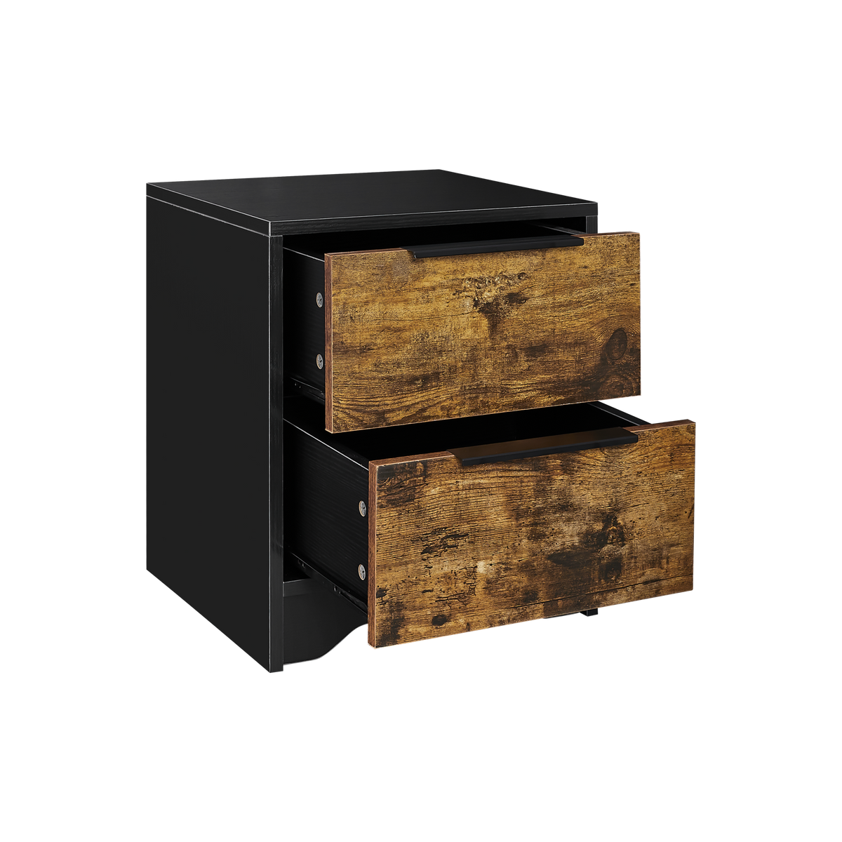 Black Wooden Nightstand with Two Drawers for Bedrooms and Other Places. W328127497-djyc