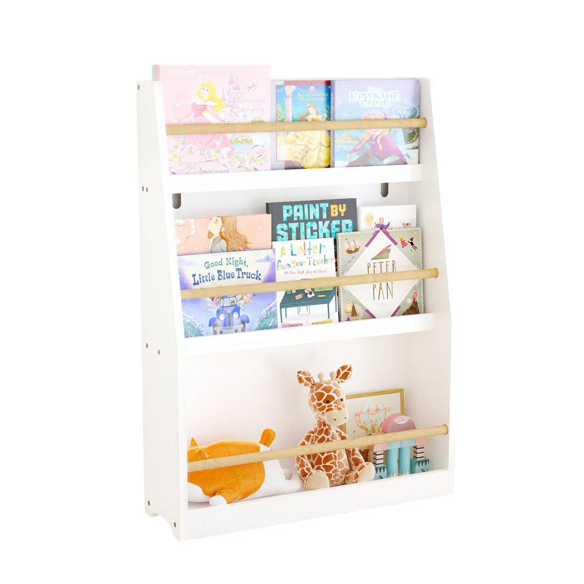 3 Tier Kids Book Shelf,Kids Book Rack, Helps Keep Bedrooms, Playrooms, and Classrooms Organized,White W808P171972-djyc