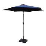 8.8 feet Outdoor Aluminum Patio Umbrella, Patio Umbrella, Market Umbrella with 42 Pound Square Resin Umbrella Base, Push Button Tilt and Crank lift, Navy Blue B010S00235-djyc